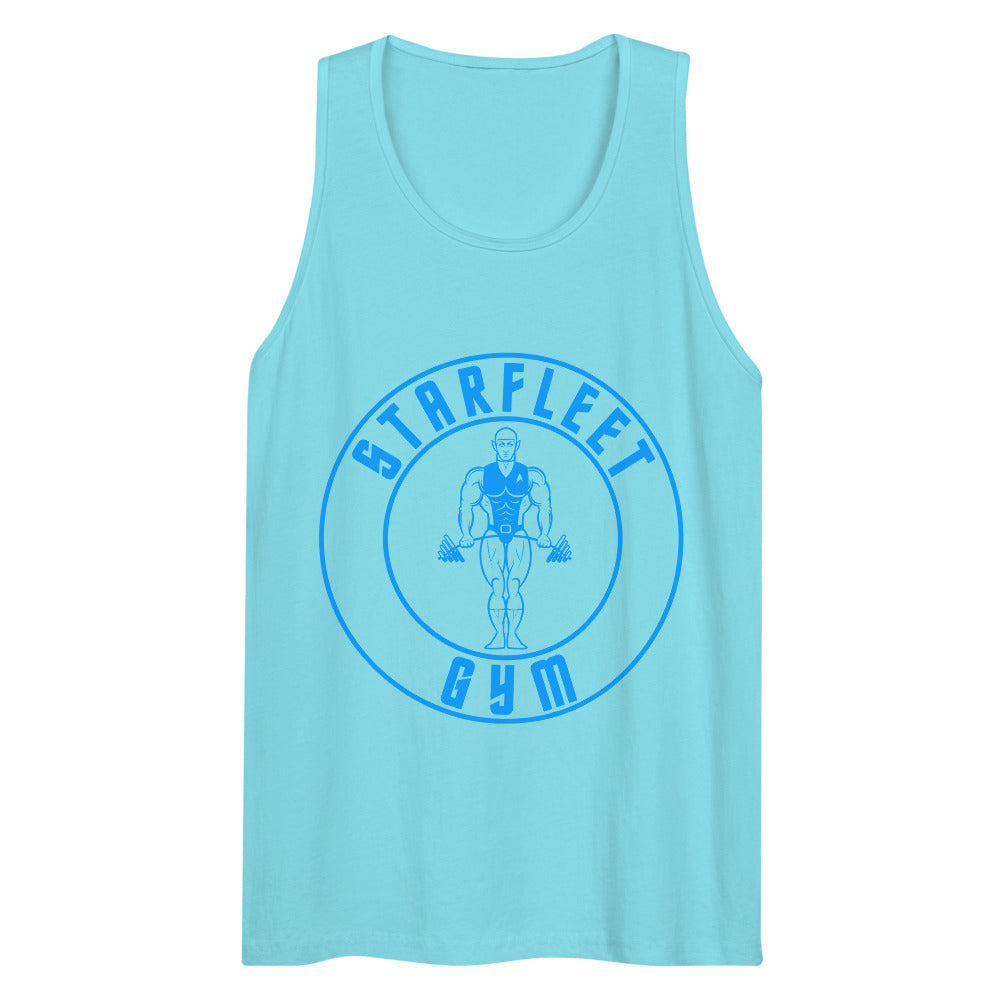 Debut garment mockup | Starfleet Gym (Tank Top) | Pacific Blue