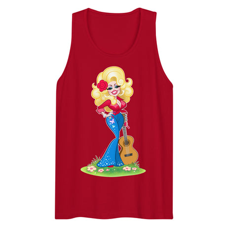 Debut garment mockup | Smoky Mountain Glam (Tank Top) | Red