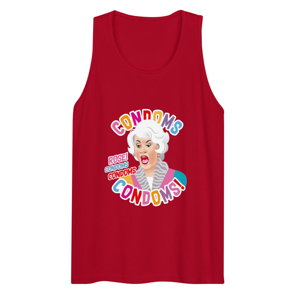 Debut garment mockup | Condoms! (Tank Top) | Red