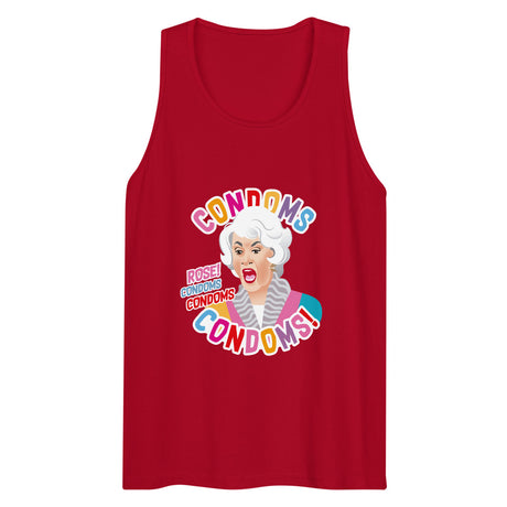 Debut garment mockup | Condoms! (Tank Top) | Red
