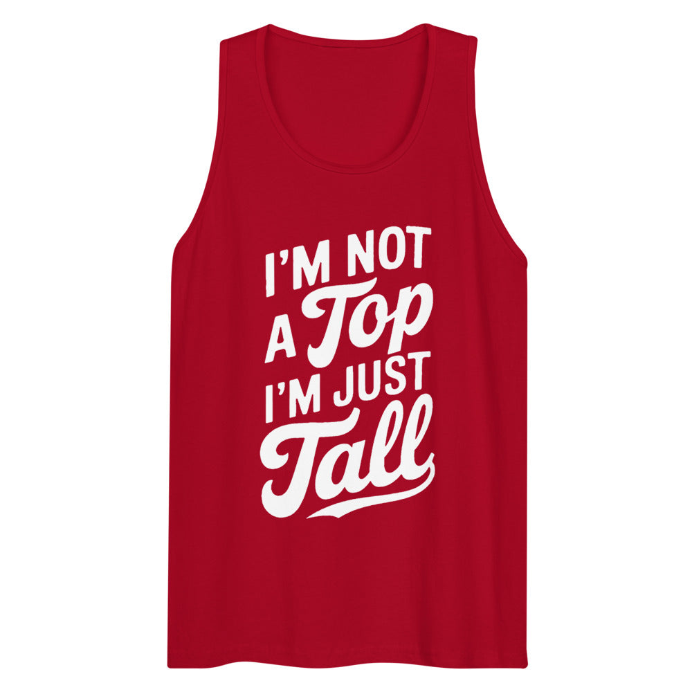 Debut garment mockup | I'm Not a Top (Tank Top) | Red