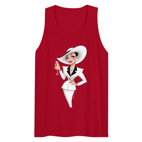 Debut garment mockup | Champagne & Shoulder Pads (Tank Top) | Red