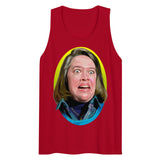 Debut garment mockup | Fan-tastic and Deranged (Tank Top) | Red
