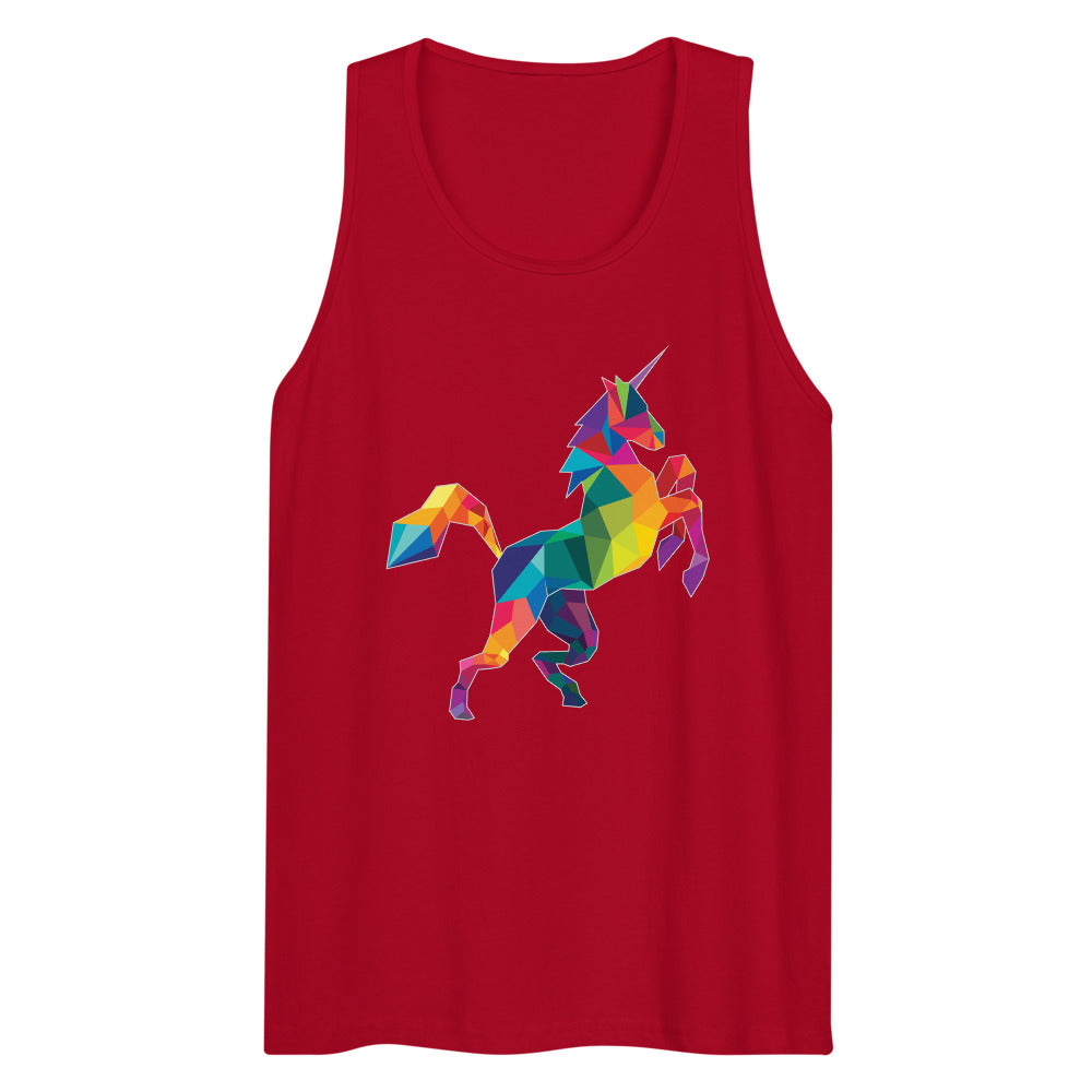 Debut garment mockup | Polygon Unicorn (Tank Top) | Red