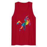 Debut garment mockup | Polygon Unicorn (Tank Top) | Red