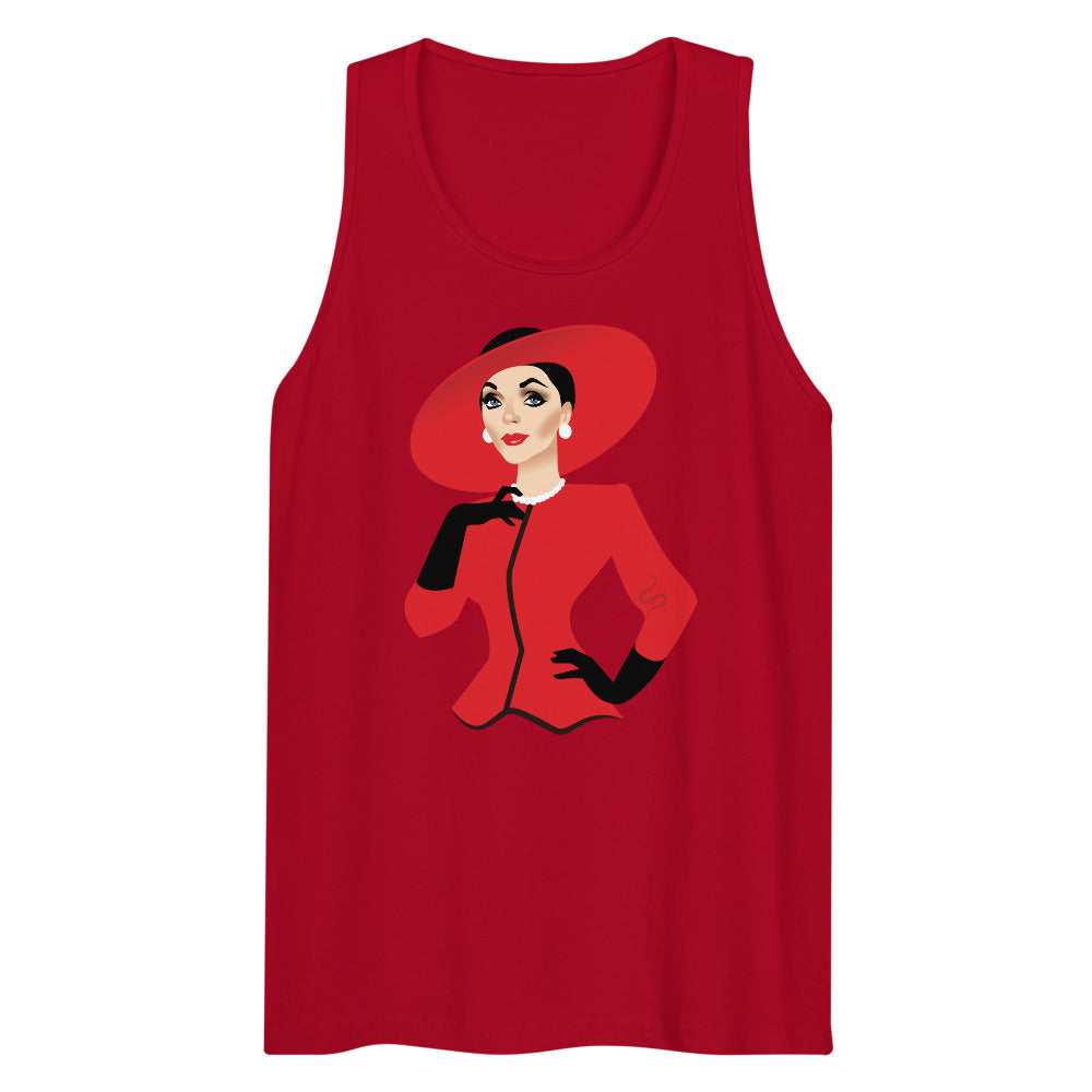 Debut garment mockup | The Ex-Wife (Tank Top) | Red