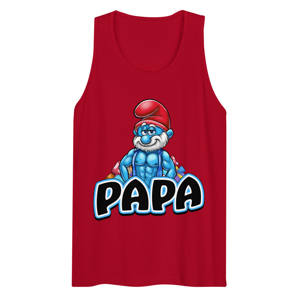 Debut garment mockup | Brawny Papa (Tank Top) | Red