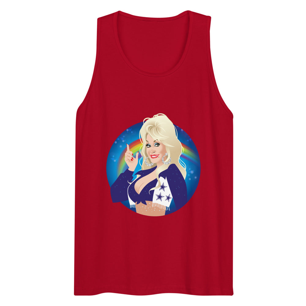 Debut garment mockup | Here Comes the Rainbow (Tank Top) | Red