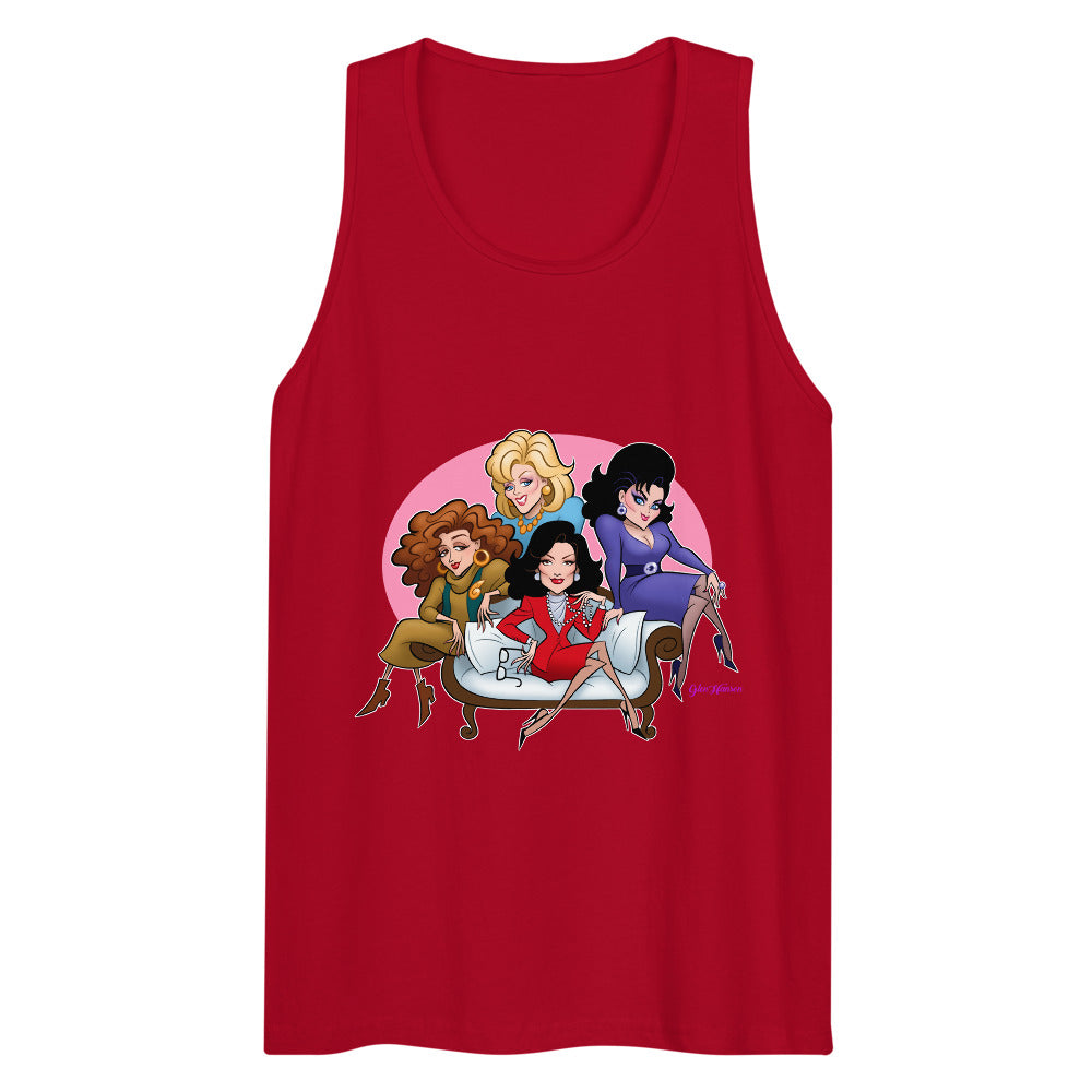 Debut garment mockup | Southern Belles (Tank Top) | Red