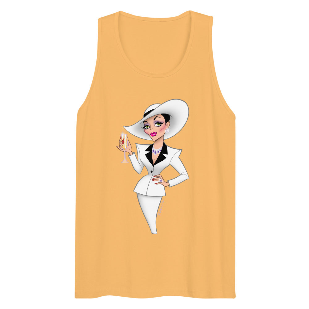 Debut garment mockup | Champagne & Shoulder Pads (Tank Top) | Squash