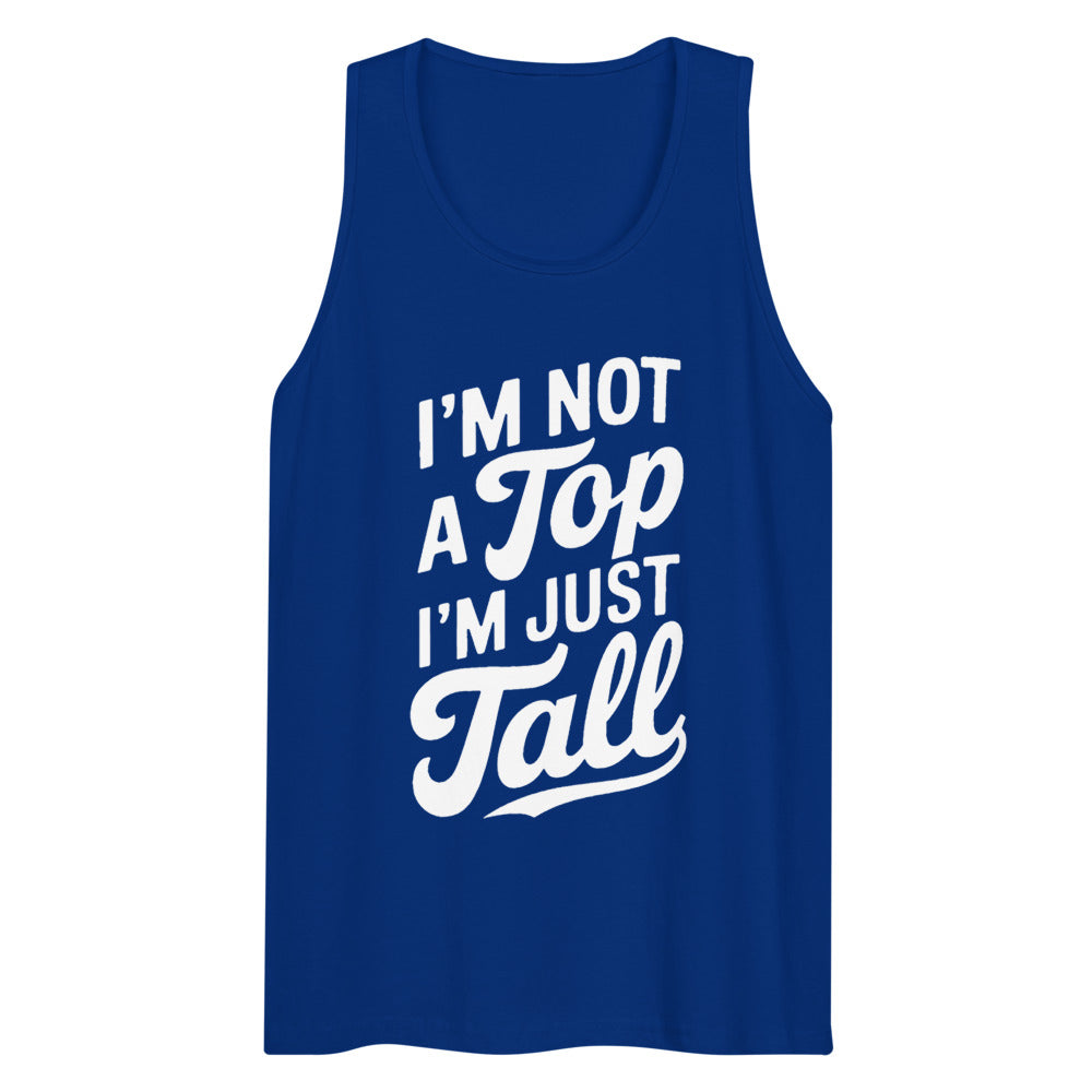 Debut garment mockup | I'm Not a Top (Tank Top) | Team Royal