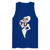 Debut garment mockup | Champagne & Shoulder Pads (Tank Top) | Team Royal