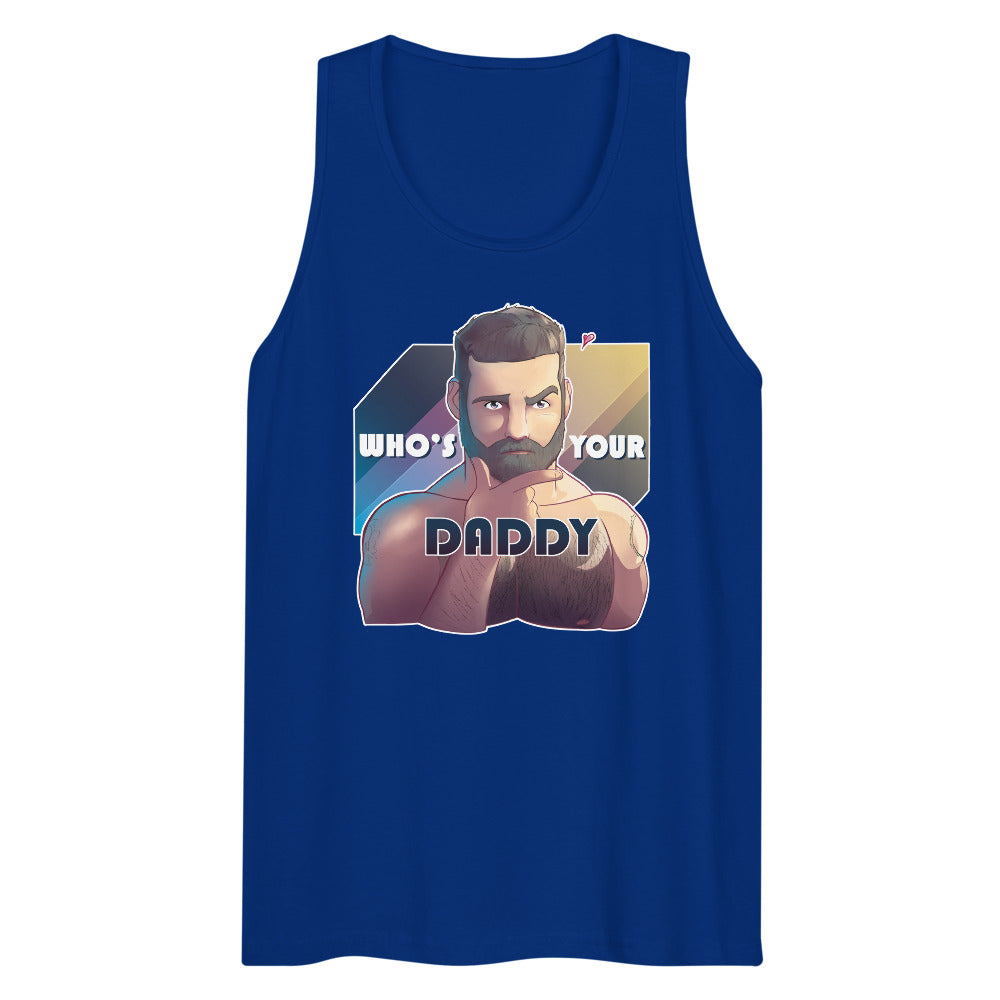 Debut garment mockup | Who's Your Daddy? (Tank Top) | Team Royal