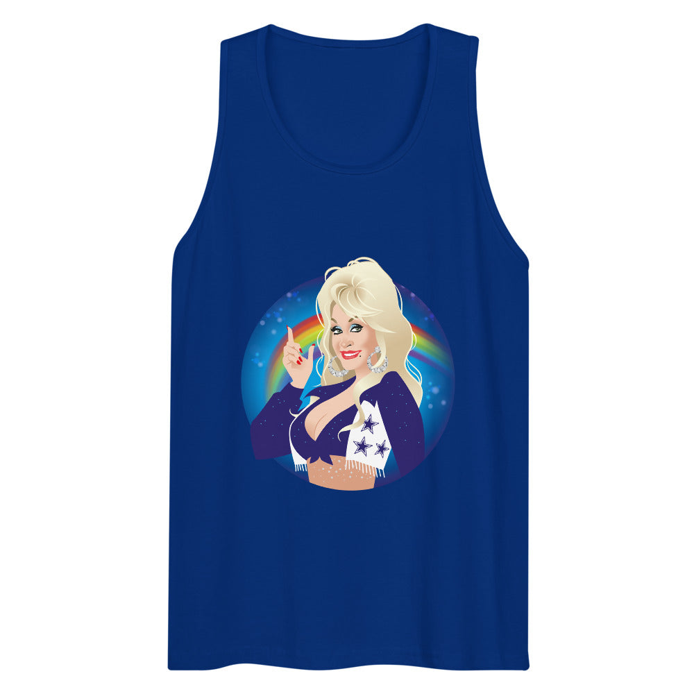 Debut garment mockup | Here Comes the Rainbow (Tank Top) | Team Royal