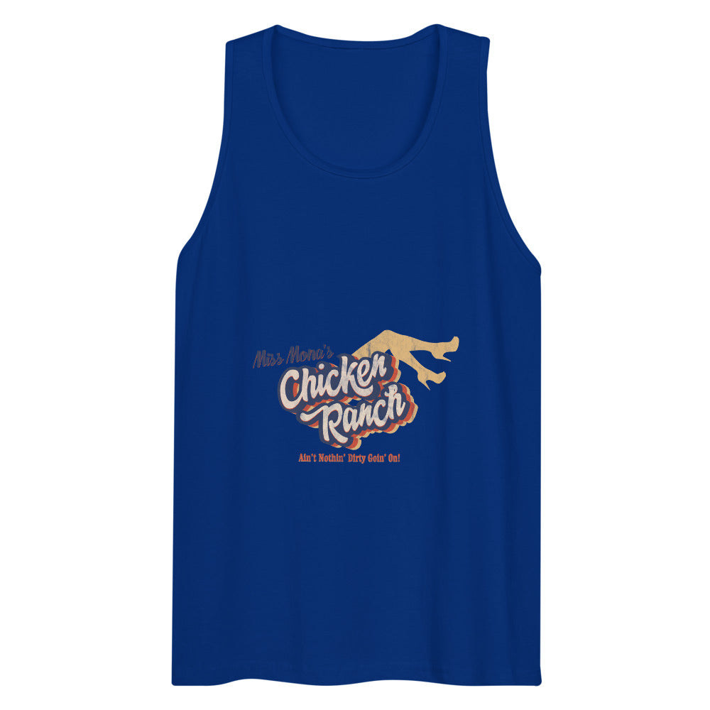Debut garment mockup | Chicken Ranch (Tank Top) | Team Royal