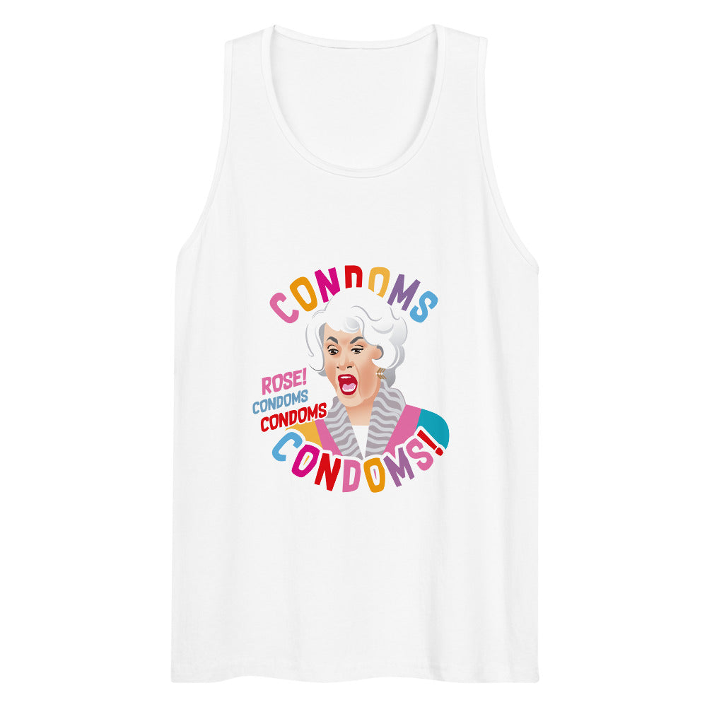 Debut garment mockup | Condoms! (Tank Top) | White