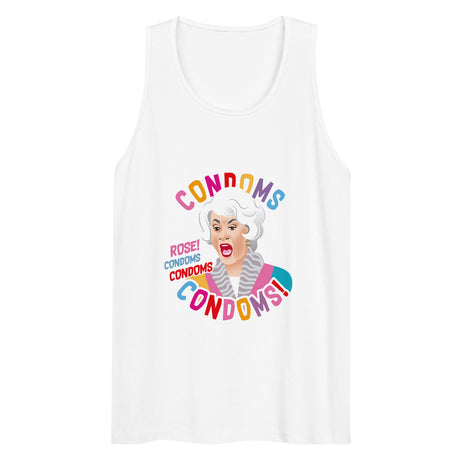 Debut garment mockup | Condoms! (Tank Top) | White