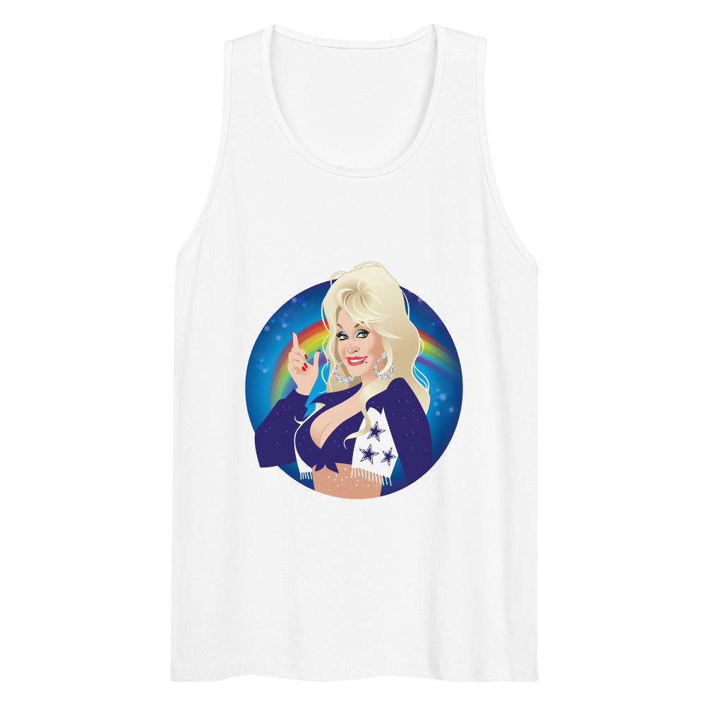 Debut garment mockup | Here Comes the Rainbow (Tank Top) | White
