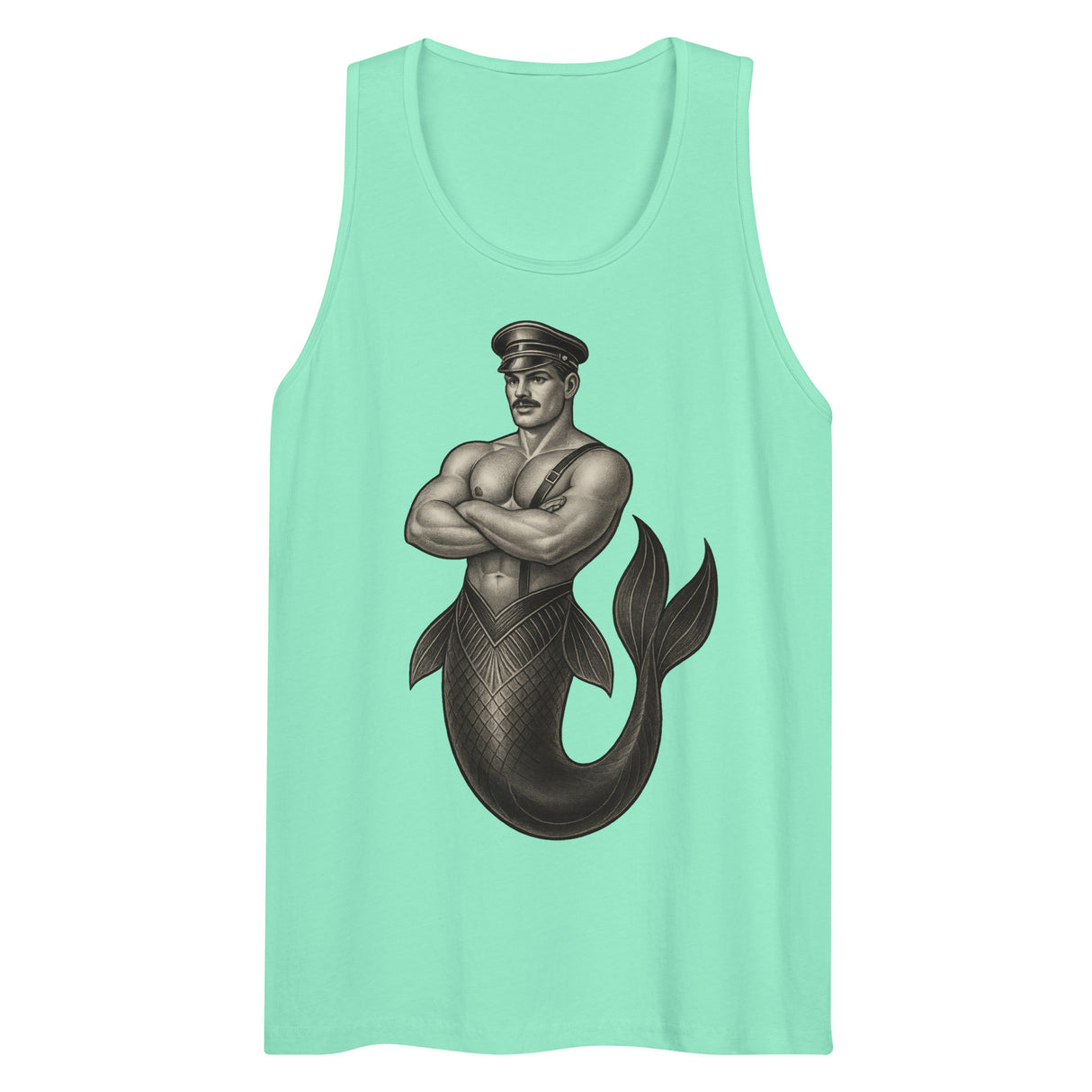 Art Deco Merman (Tank Top)-Tank Top-Swish Embassy