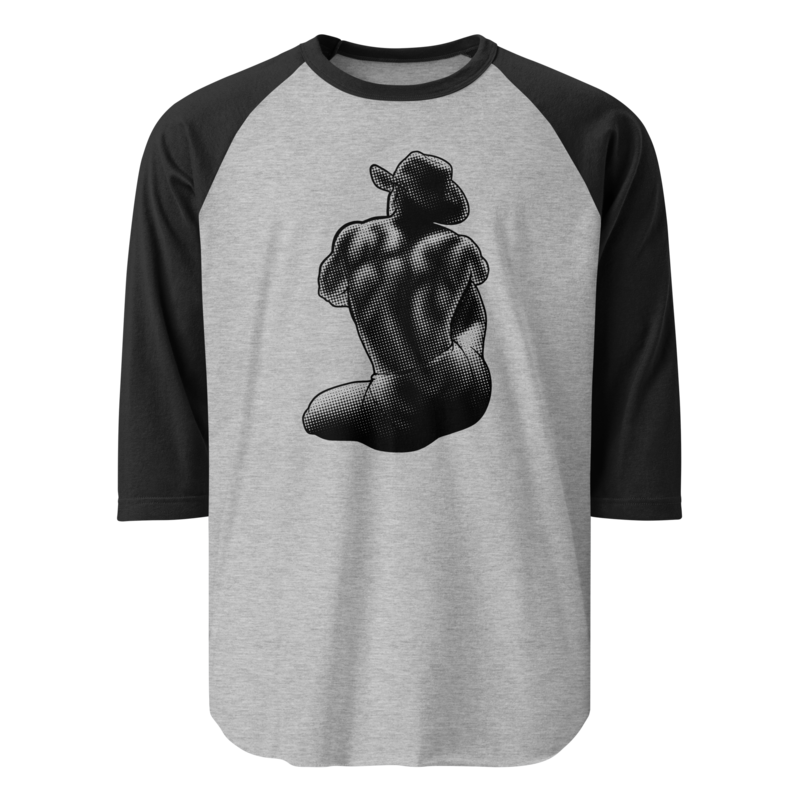 Bikini Cowboy (Raglan) - Heather Grey/Black