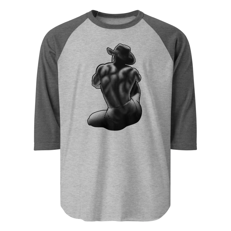 Bikini Cowboy (Raglan) - Heather Grey/Heather Charcoal