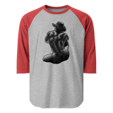 Bikini Cowboy (Raglan) - Heather Grey/Heather Red