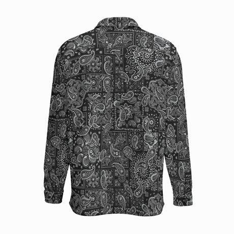Black Hanky (Cotton Long Sleeve Shirt)-Cotton Long Sleeve Button Shirt-Swish Embassy