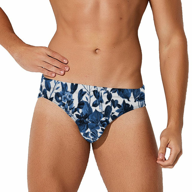 Blue Botanical (Swim Briefs)-Swim Briefs-Swish Embassy