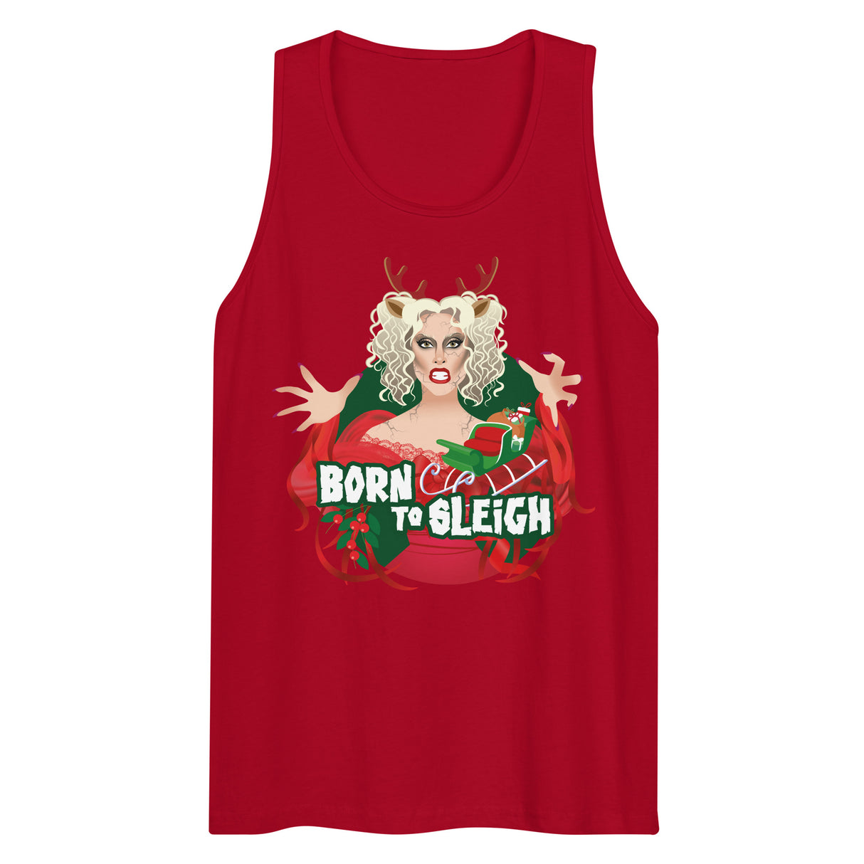 Born to Sleigh (Tank top)-Christmas Tank Tops-Swish Embassy