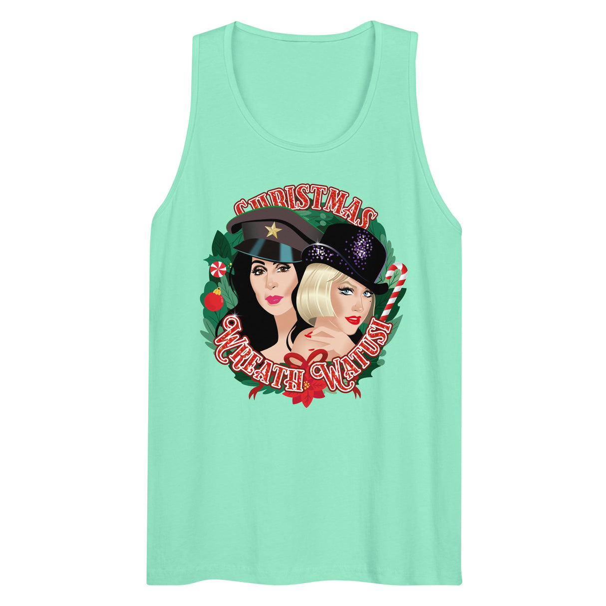 Christmas Wreath Watusi (Tank top)-Christmas Tank Tops-Swish Embassy