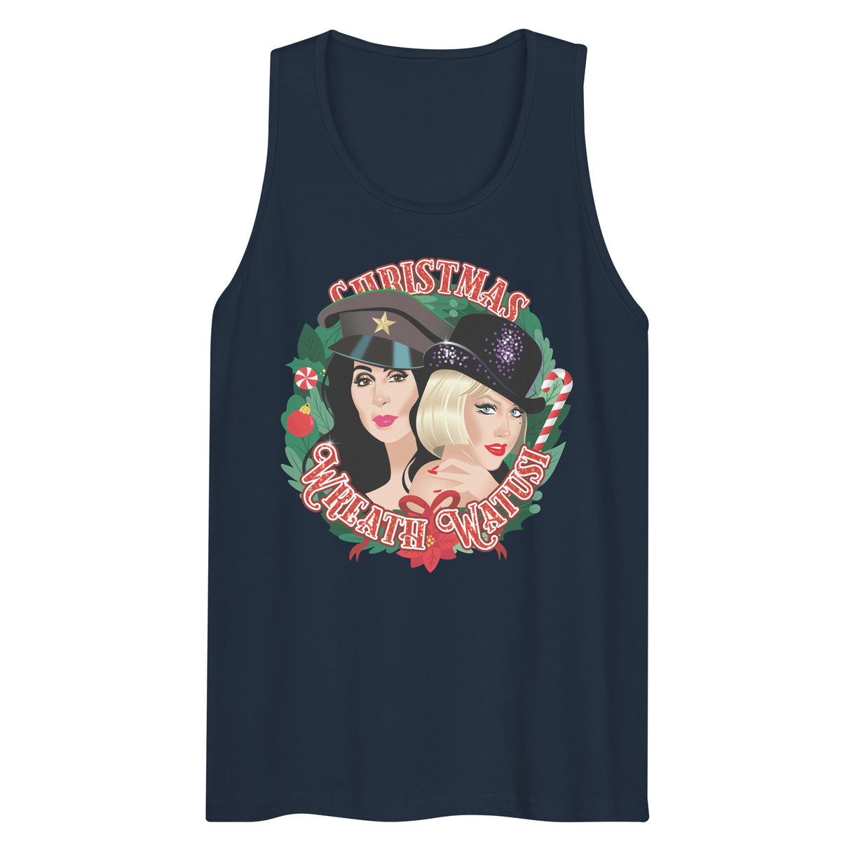 Christmas Wreath Watusi (Tank top)-Christmas Tank Tops-Swish Embassy