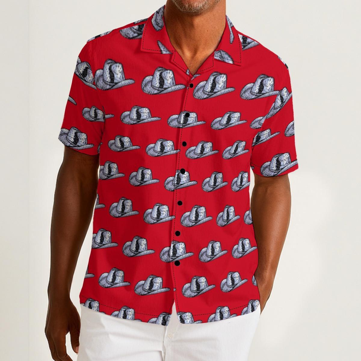 Disco Mirror Cowboy Hat (Cotton Button Shirt)-Cotton Button Shirt-Swish Embassy