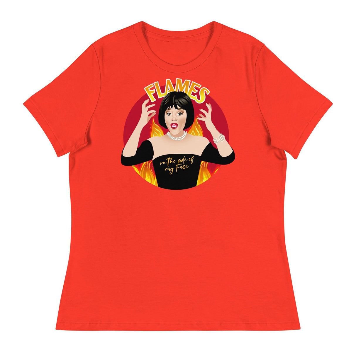 Flames (Women's Relaxed T-Shirt)-Women's T-Shirts-Swish Embassy