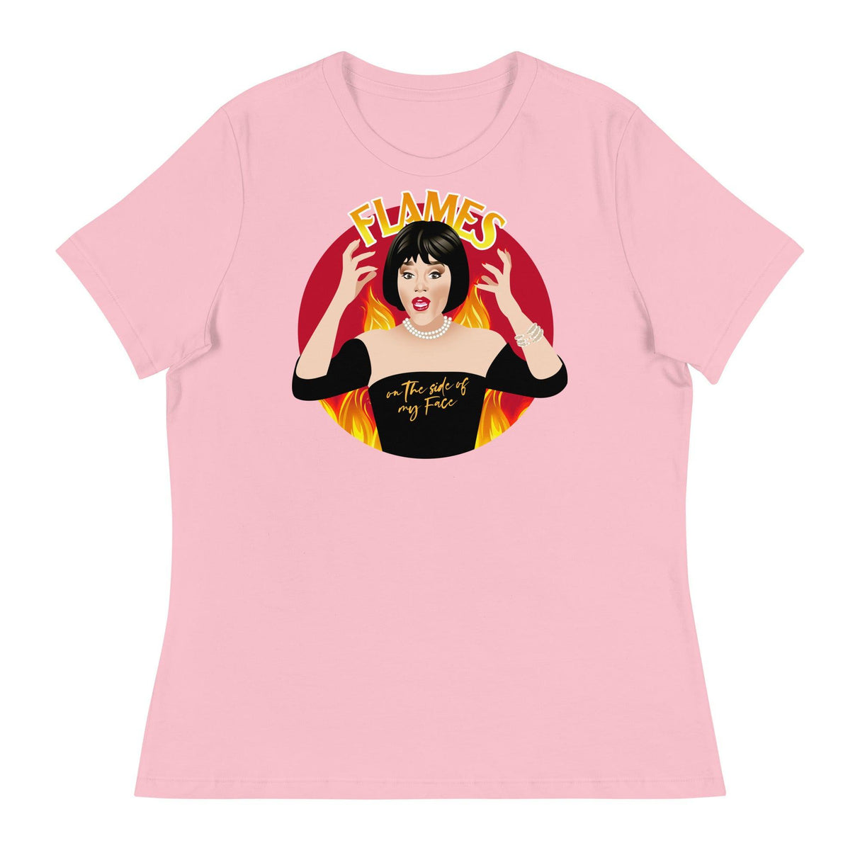 Flames (Women's Relaxed T-Shirt)-Women's T-Shirts-Swish Embassy