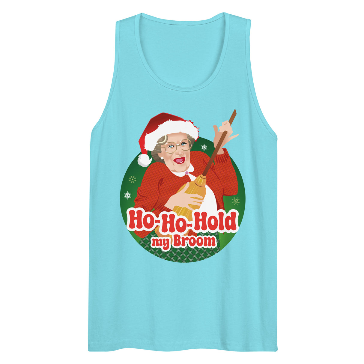 Ho Ho Hold My Broom (Tank top)-Christmas Tank Tops-Swish Embassy
