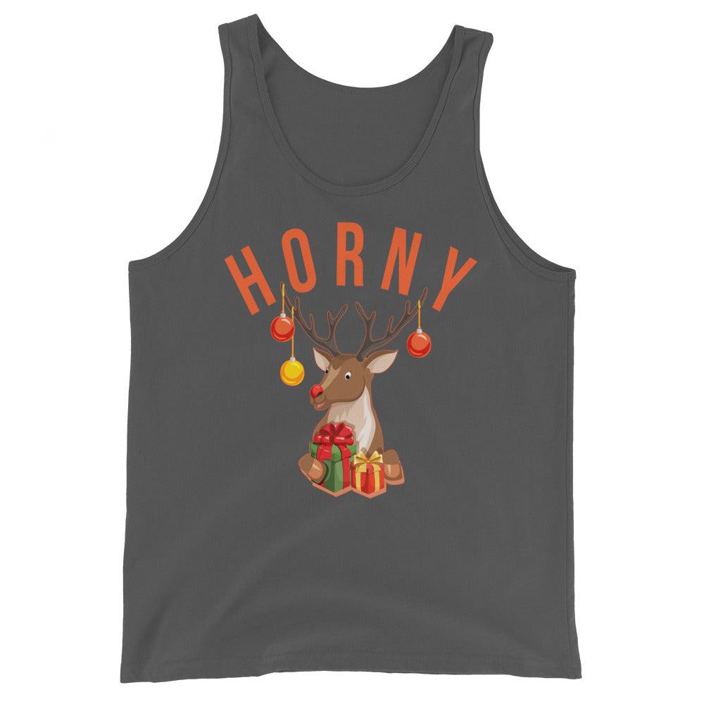 Horny (Tank Top)-Christmas Tank Tops-Swish Embassy
