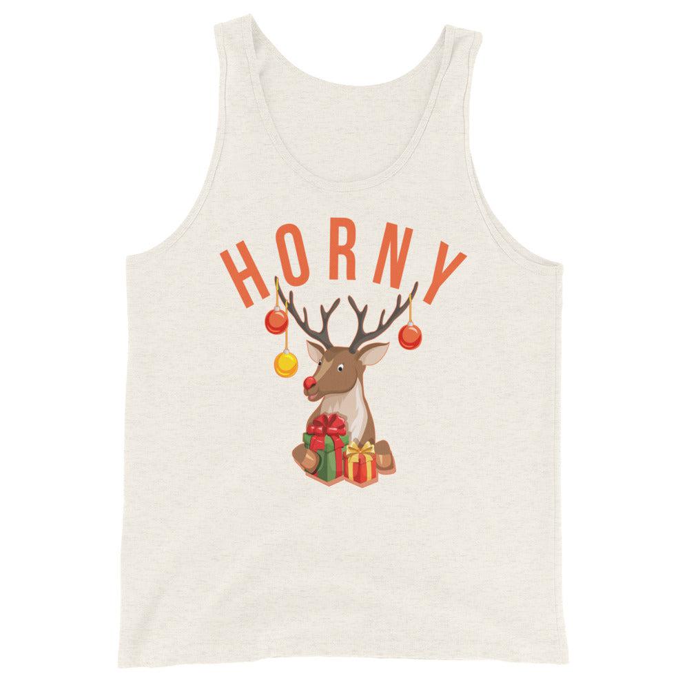 Horny (Tank Top)-Christmas Tank Tops-Swish Embassy