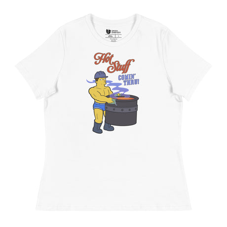 Hot Stuff Comin’ Thru (Women's Relaxed T-Shirt)-Women's T-Shirts-Swish Embassy