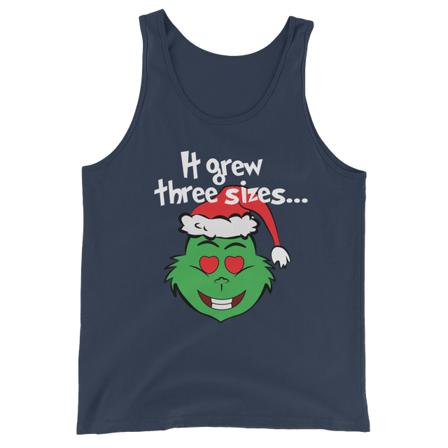 It Grew Three Sizes (Tank Top)-Christmas Tank Tops-Swish Embassy