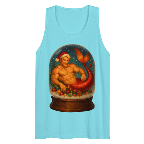 Merman in a Snow Globe (Tank top)-Christmas Tank Tops-Swish Embassy