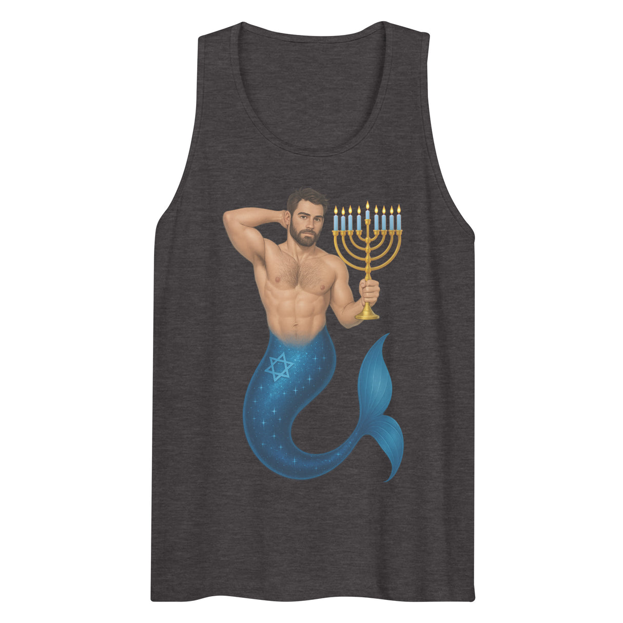Mermenorah (Tank top)-Christmas Tank Tops-Swish Embassy