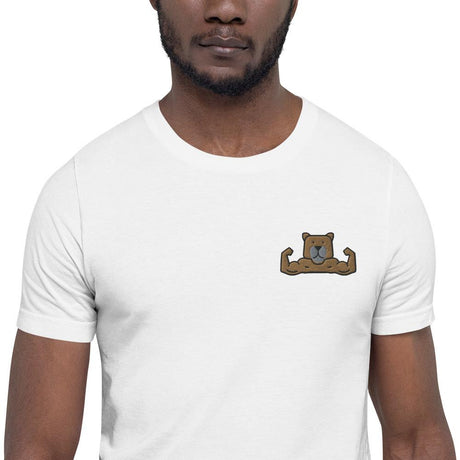 Muscle Bear (Embroidered)-Embroidered T-Shirts-Swish Embassy