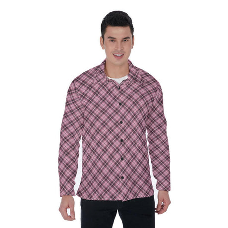 Pink Plaid (Long Sleeve Button Shirt)-Long Sleeve Button Shirts-Swish Embassy