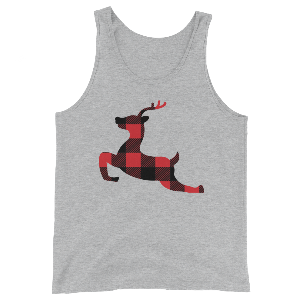 Plaid Reindeer (Tank Top)-Christmas Tank Tops-Swish Embassy