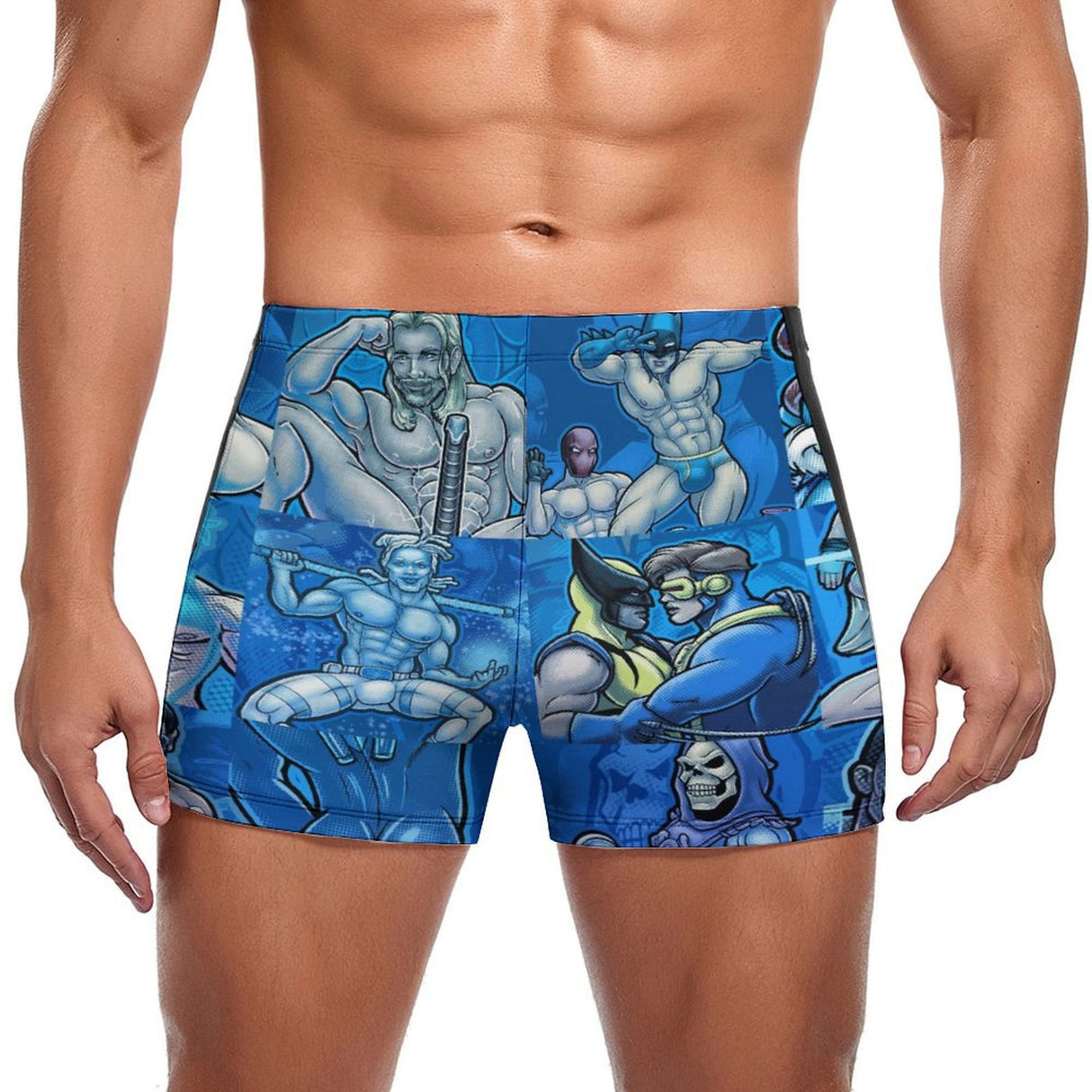 Pop Boys Blue (Square Cut Trunks)-Square Cut Trunks-Swish Embassy