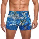 Pop Boys Blue (Square Cut Trunks)-Square Cut Trunks-Swish Embassy