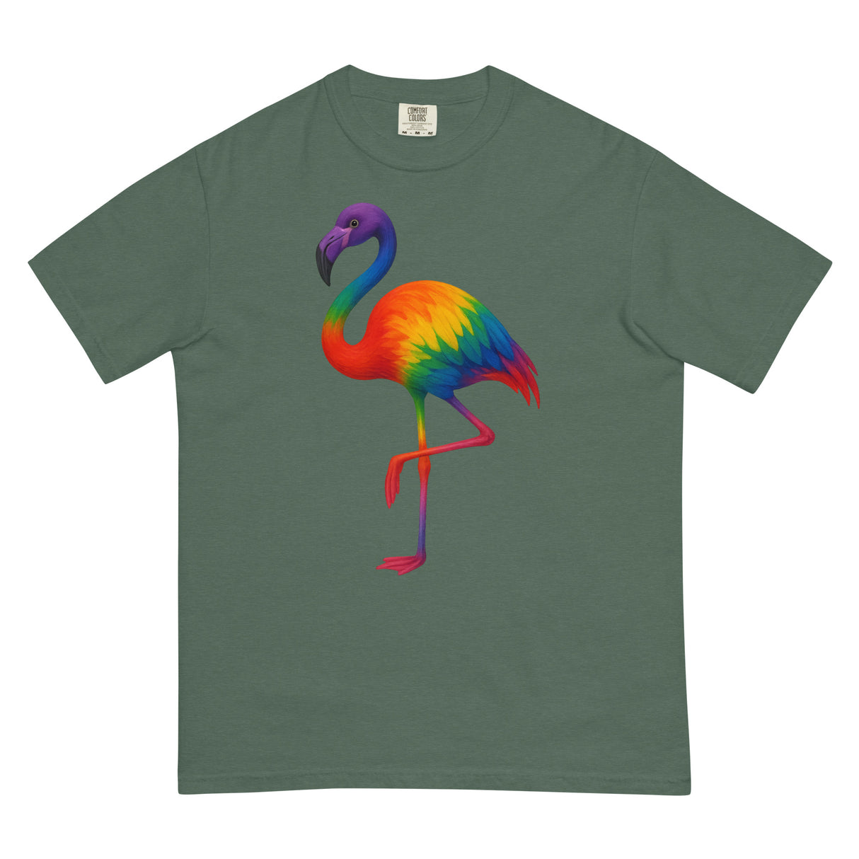 Pride Flamingo (Boxy Tee)-Boxy T-Shirt-Swish Embassy