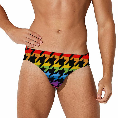 Pride Houndstooth (Swim Briefs)-Swim Briefs-Swish Embassy
