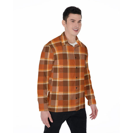 Pumpkin Spice (Long Sleeve Button Shirt)-Long Sleeve Button Shirts-Swish Embassy