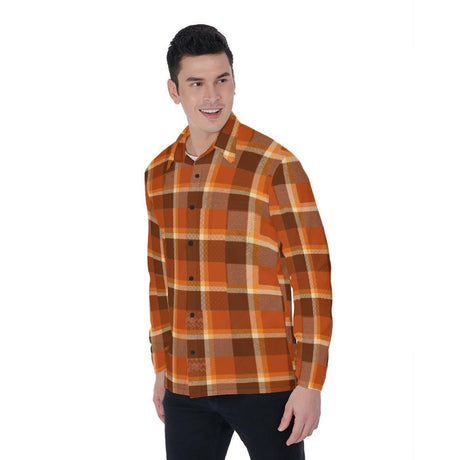 Pumpkin Spice (Long Sleeve Button Shirt)-Long Sleeve Button Shirts-Swish Embassy